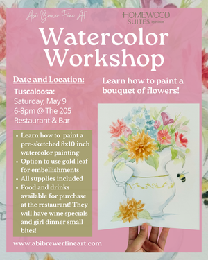 5/9 The 205 Restaurant and Bar Homewood Suites Bouquet Watercolor Workshop