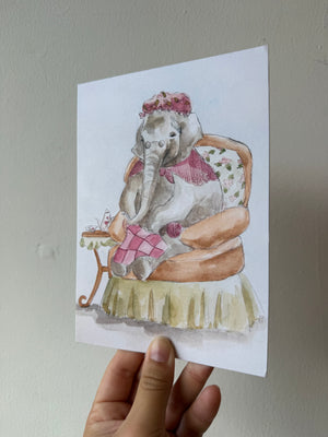 Grandma Elephant Printed Card