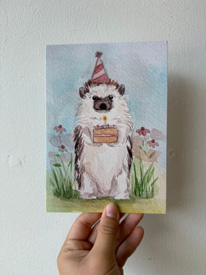 Celebration Hedgehog Printed Card