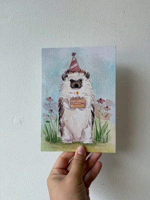 Celebration Hedgehog Printed Card