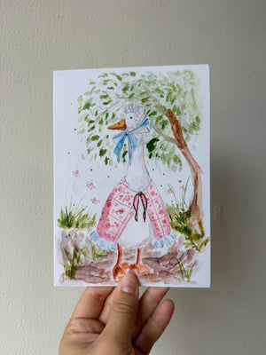 Ms. Fancy Goose Printed Card